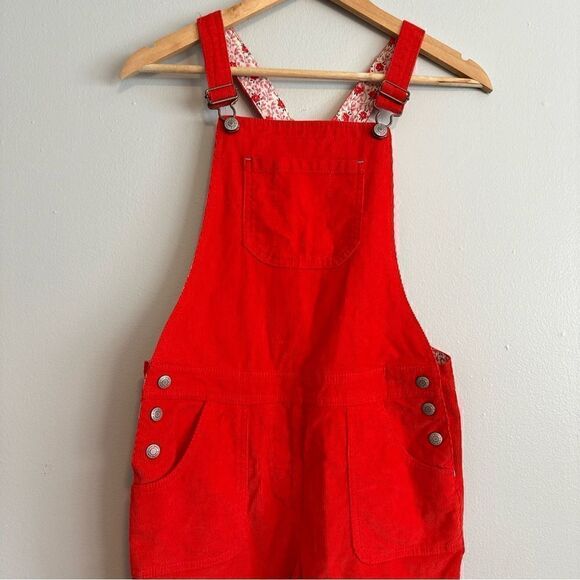 Mini Boden Corduroy Orange Floral Overalls Size 11-12Y - Picture 2 of 9